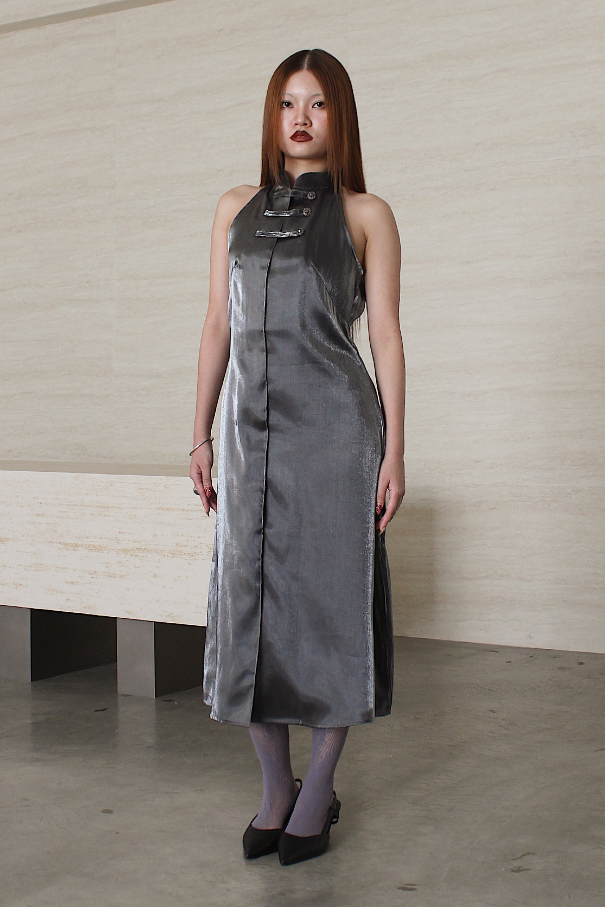 Halter Jewel Dress - Silver - BEV C multi label store
