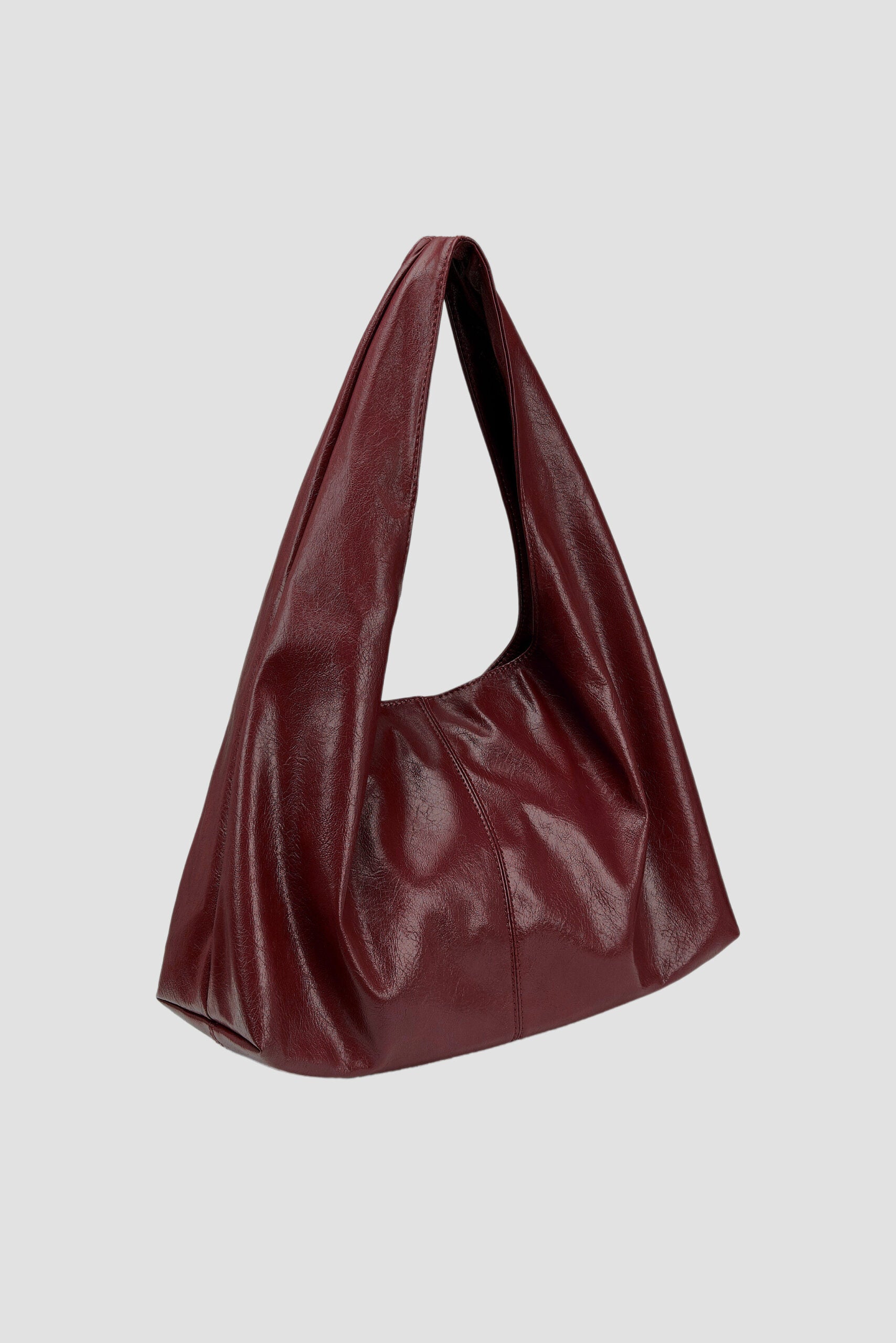 Triangle Leather Tote (Maroon) - BEV C multi label store