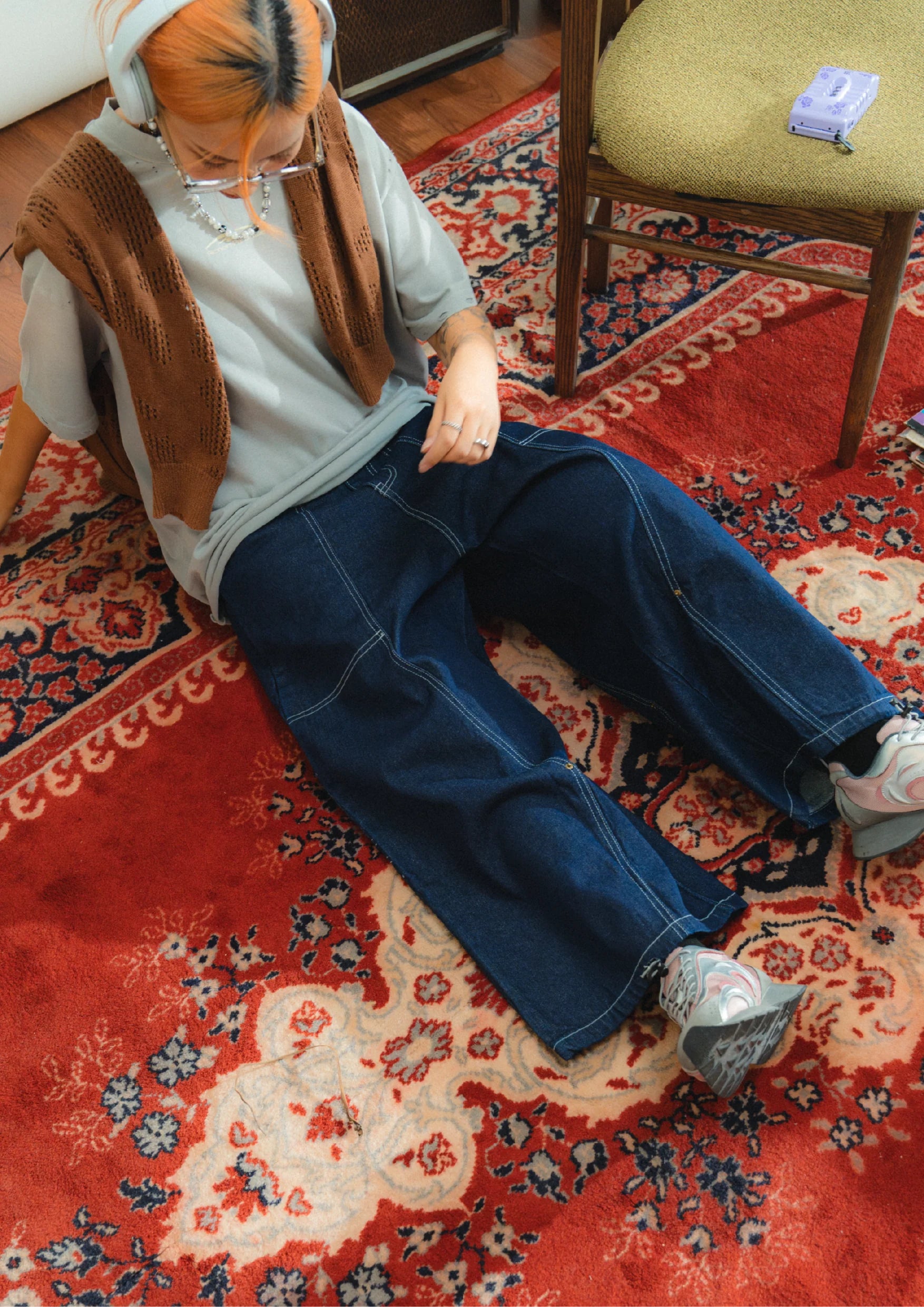 LONG DOUBLE KNEE JEANS - BEV C multi label store