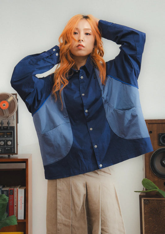 SPEAKER L/S SHIRT IN BLUE - BEV C multi label store