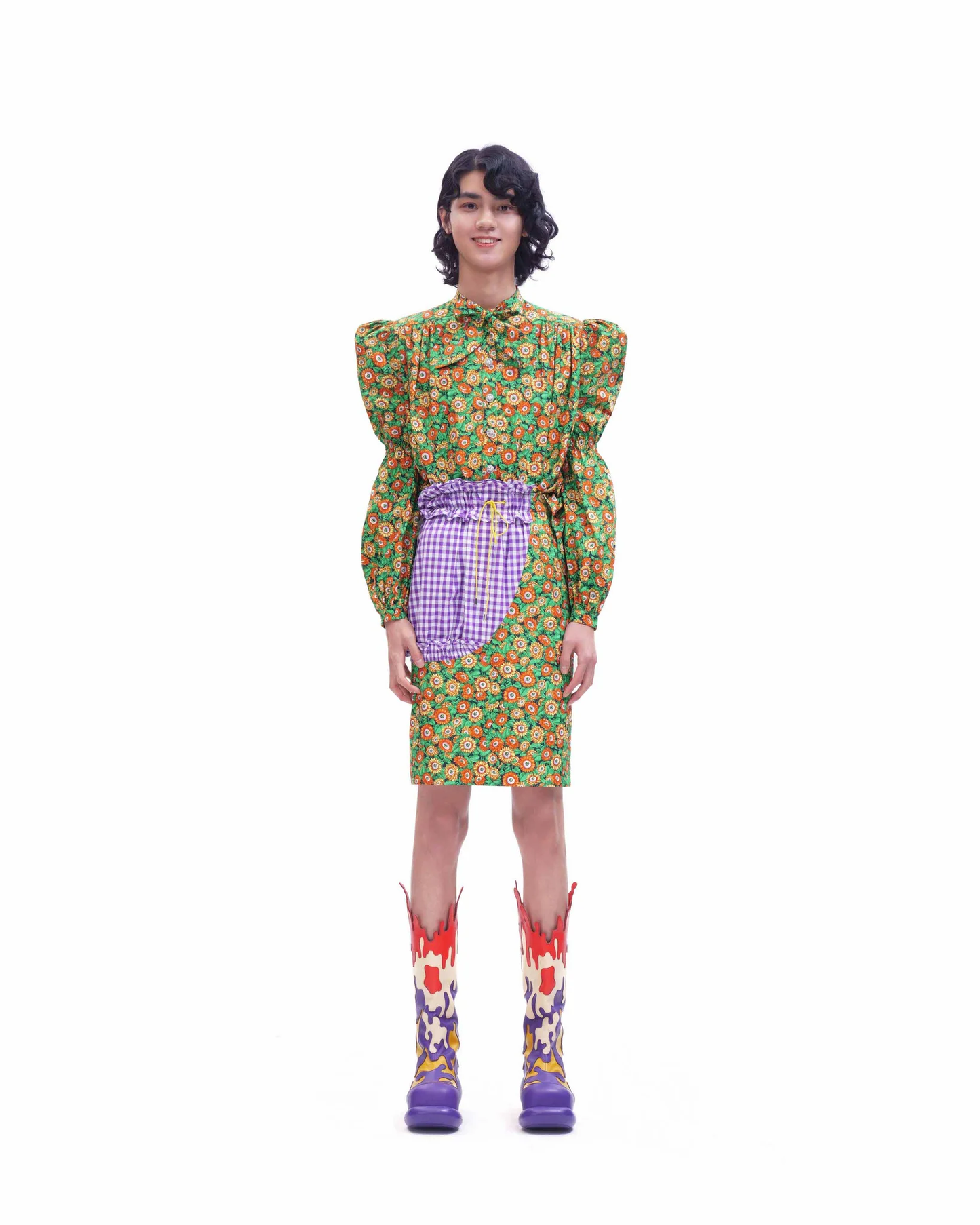Eye Of The Beholder Skirt (Purple Checks) - BEV C multi label store