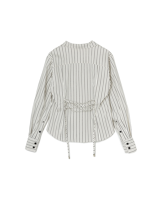N E O VOL.2_CH.2 STRIPED DRAWSTRING SHIRT - BEV C multi label store