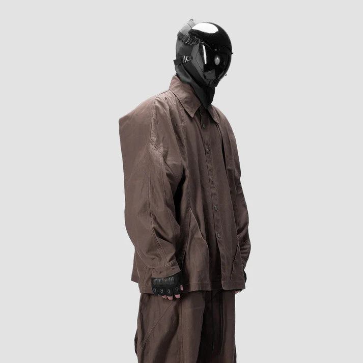 BACK PLEATED SHIRT - BROWN - BEV C multi label store