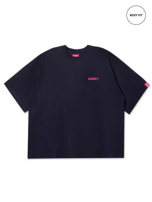 BOXY ALL DAY TEE NAVY - BEV C multi label store