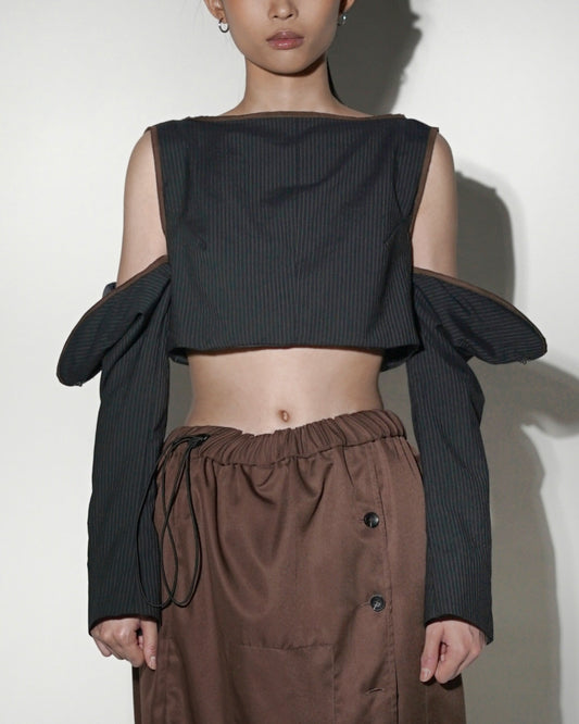 Open Up Sleeves Cropped Top [ Sustainable Line ] - BEV C multi label store