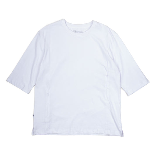 Zipped Pockets Tee - White - BEV C multi label store